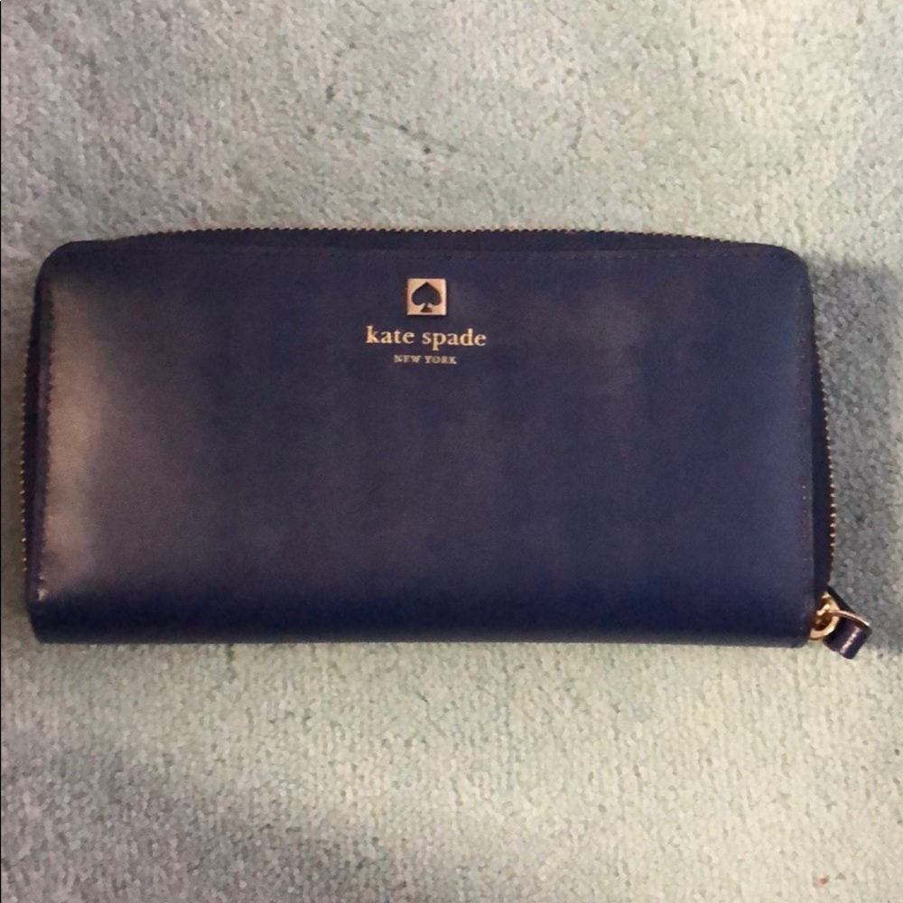 Kate Spade continental zip-around wallet blue